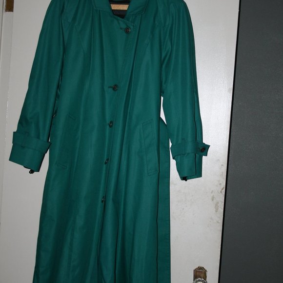 London Fog Kelly Green Womens Trenchcoat 10P - Picture 1 of 7